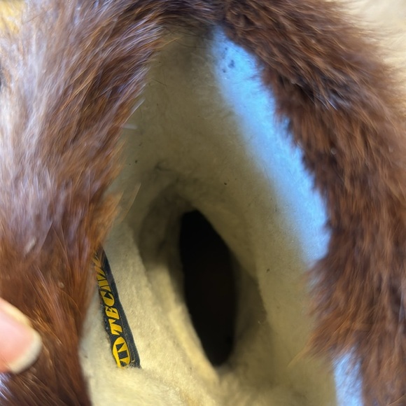 vtg Italian Tecnica 70s 80s brown goat fur mukluk muk luk boots size 7.5 cute - Picture 15 of 15